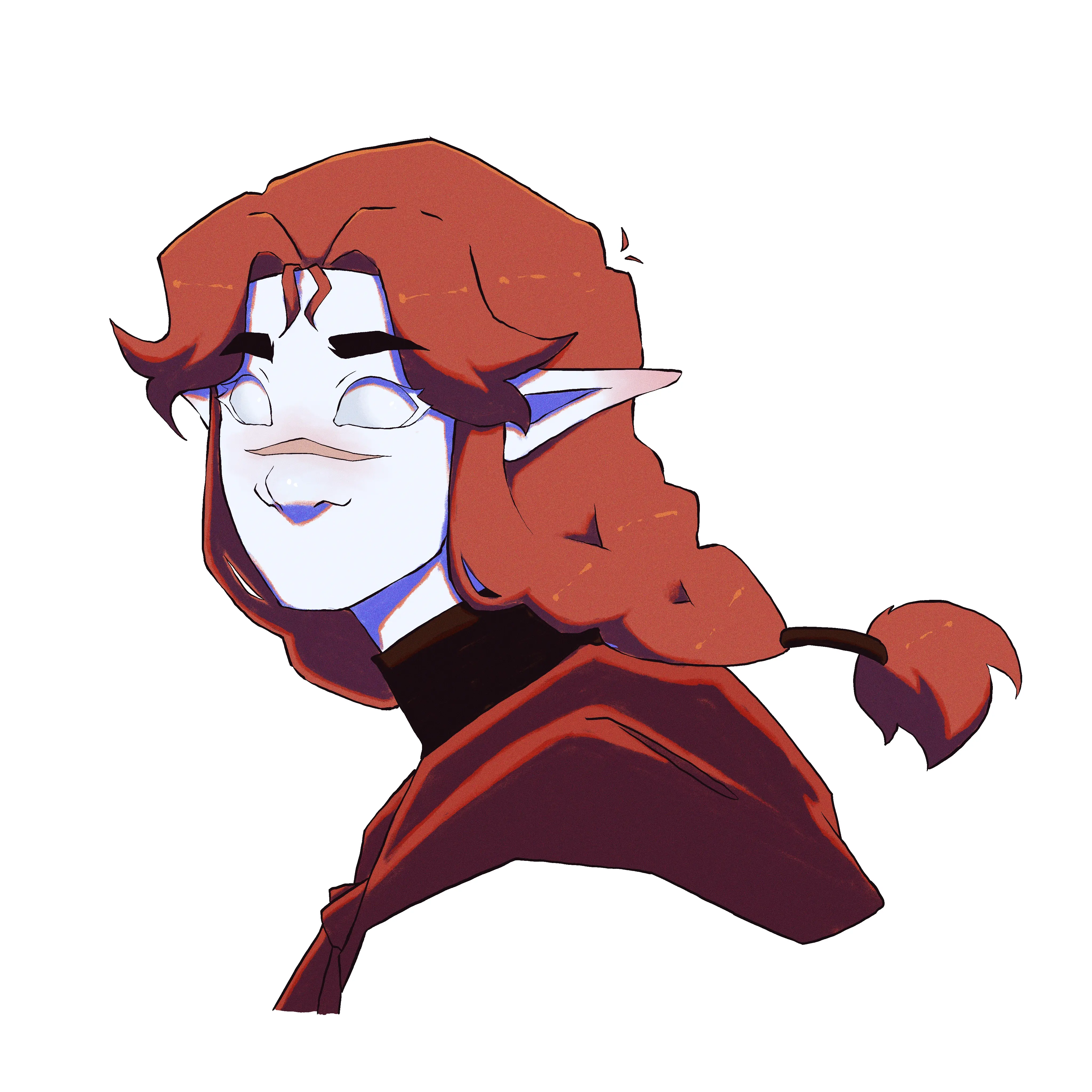 a digital headshot illustration of an original character.